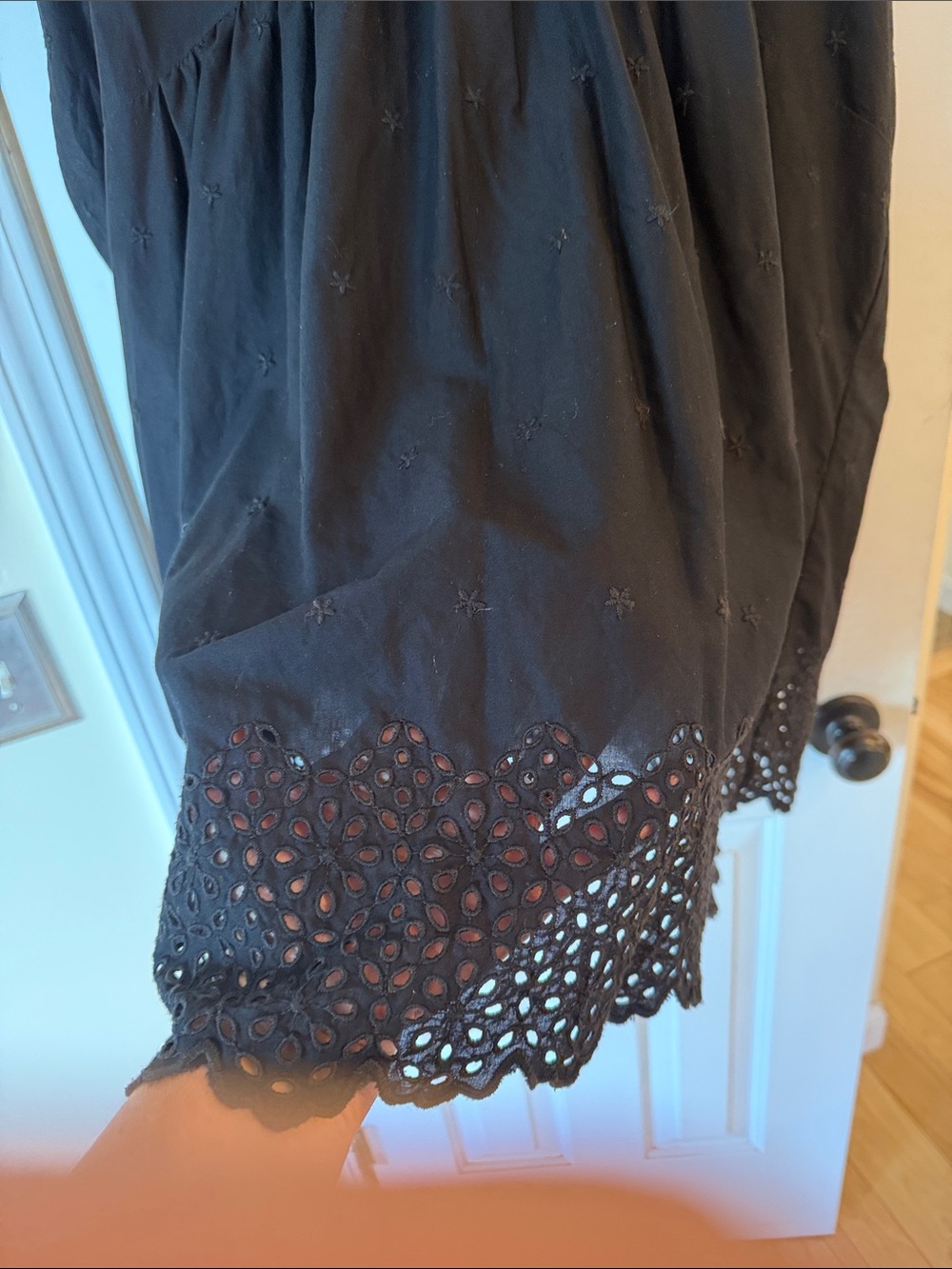 Old Navy Black Cotton Eyelet-Hem Lined Minidress XXL - Picture 4 of 11